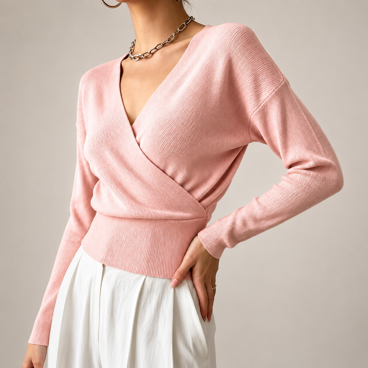 Marlow Women’s Wrap-Front V-Neck Sweater