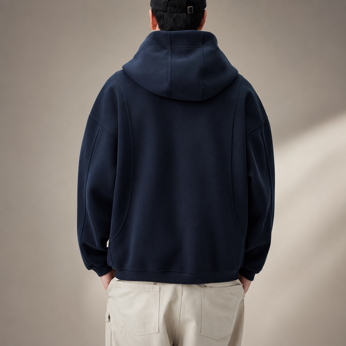 Bennett Men’s Full-Zip Hooded Jacket – Relaxed Casual Layer with Side Pockets