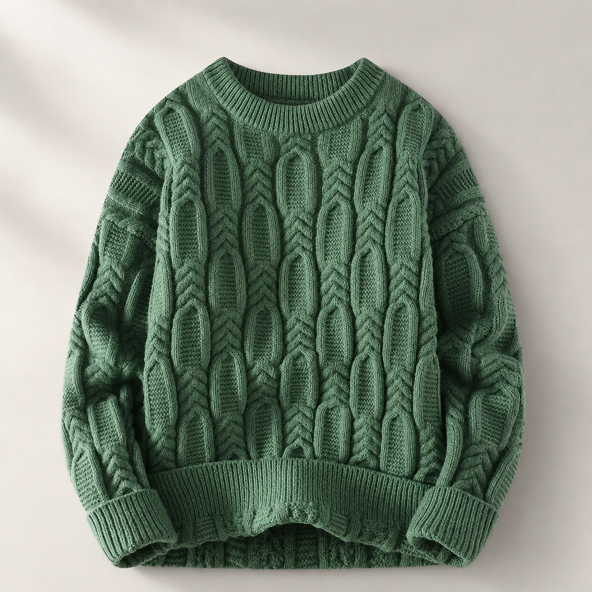 Dawson Cable-Knit Crewneck Sweater – Textured Long Sleeve Pullover