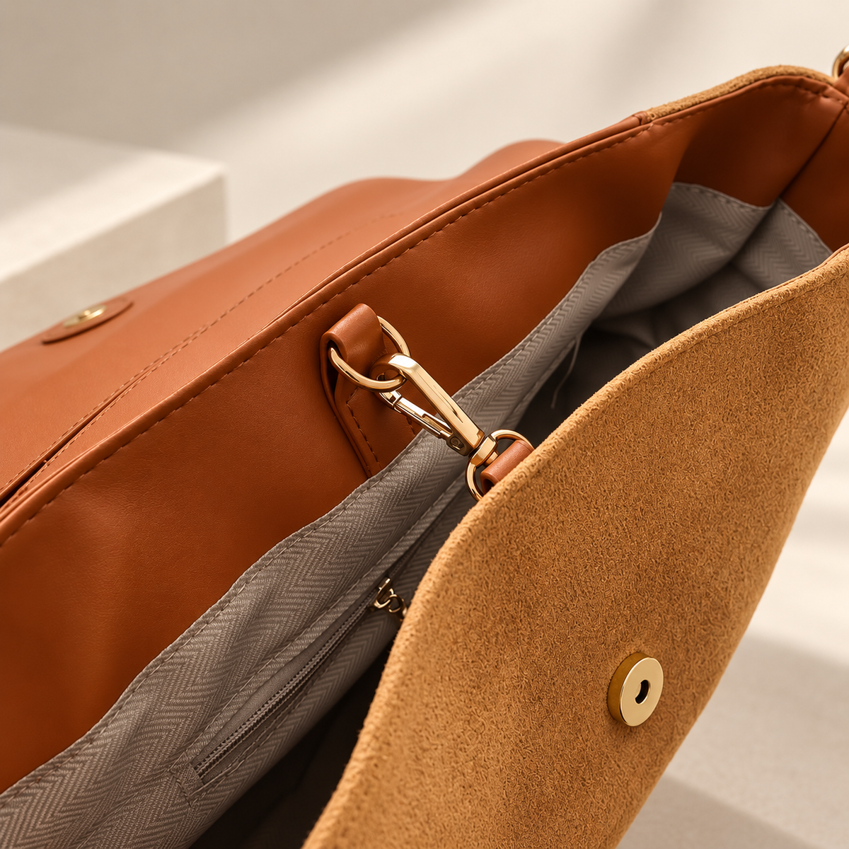 Camden Suede-Look Flap Shoulder Bag
