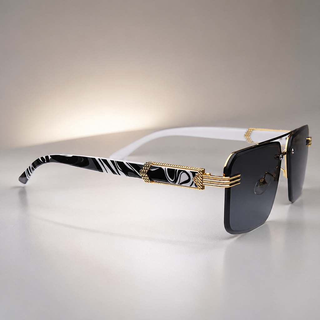 Delaney Rimless Square Sunglasses