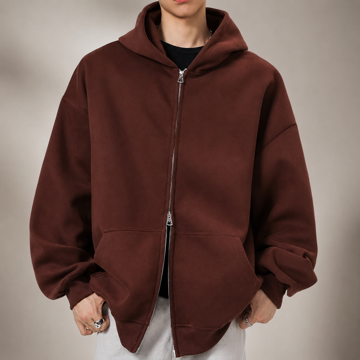 Wesley Relaxed Full-Zip Hoodie