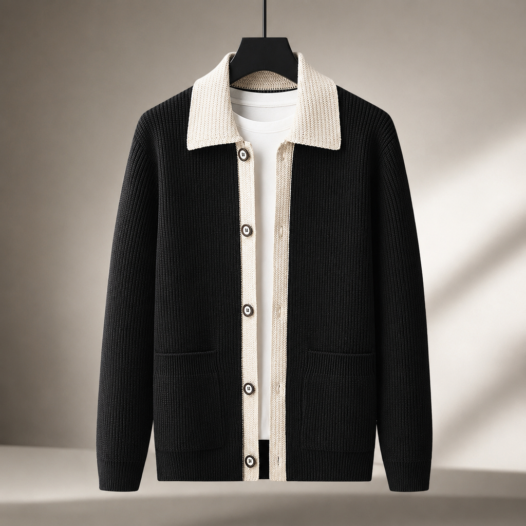 Preston Men’s Textured Knit Button-Front Cardigan