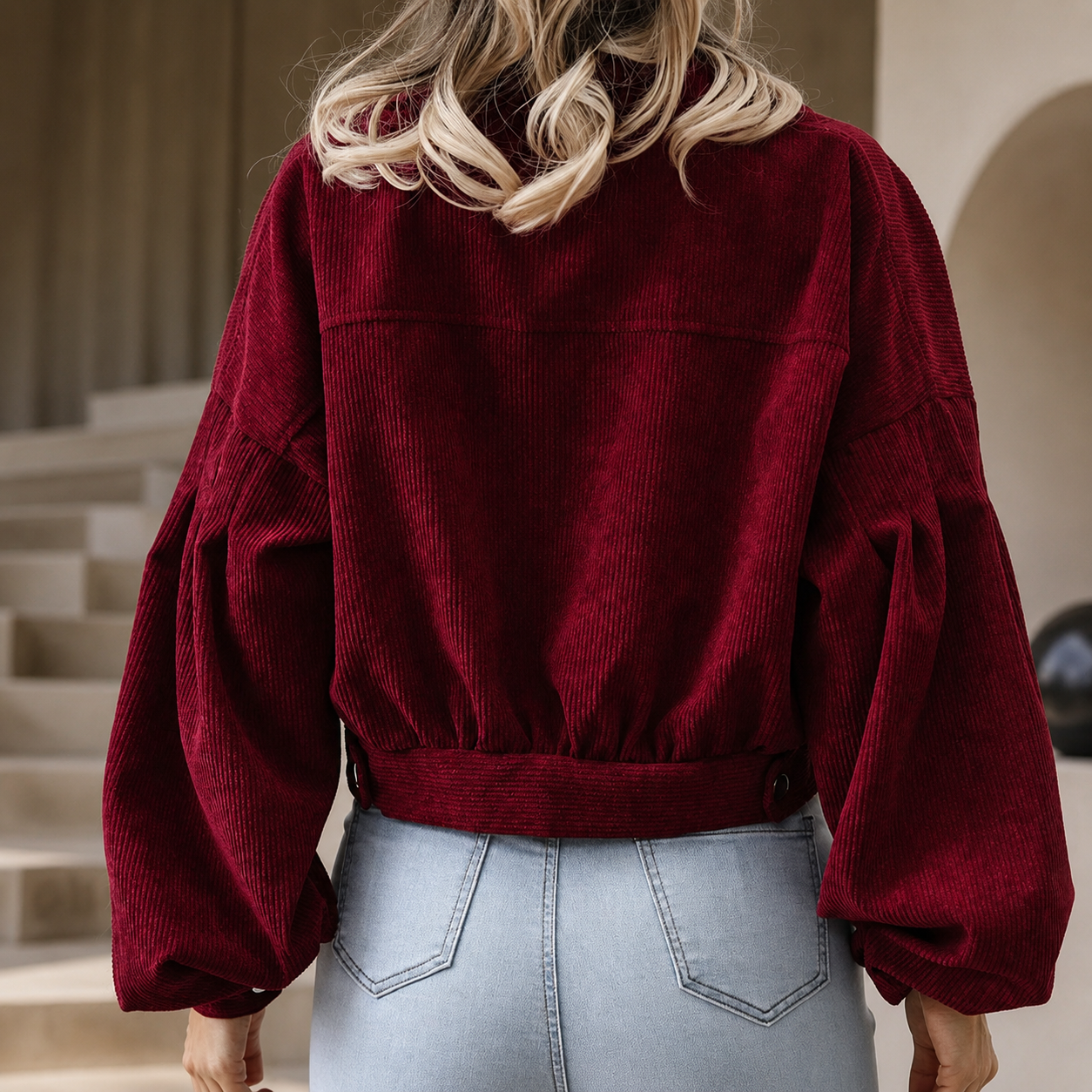 Reagan Cropped Corduroy Jacket