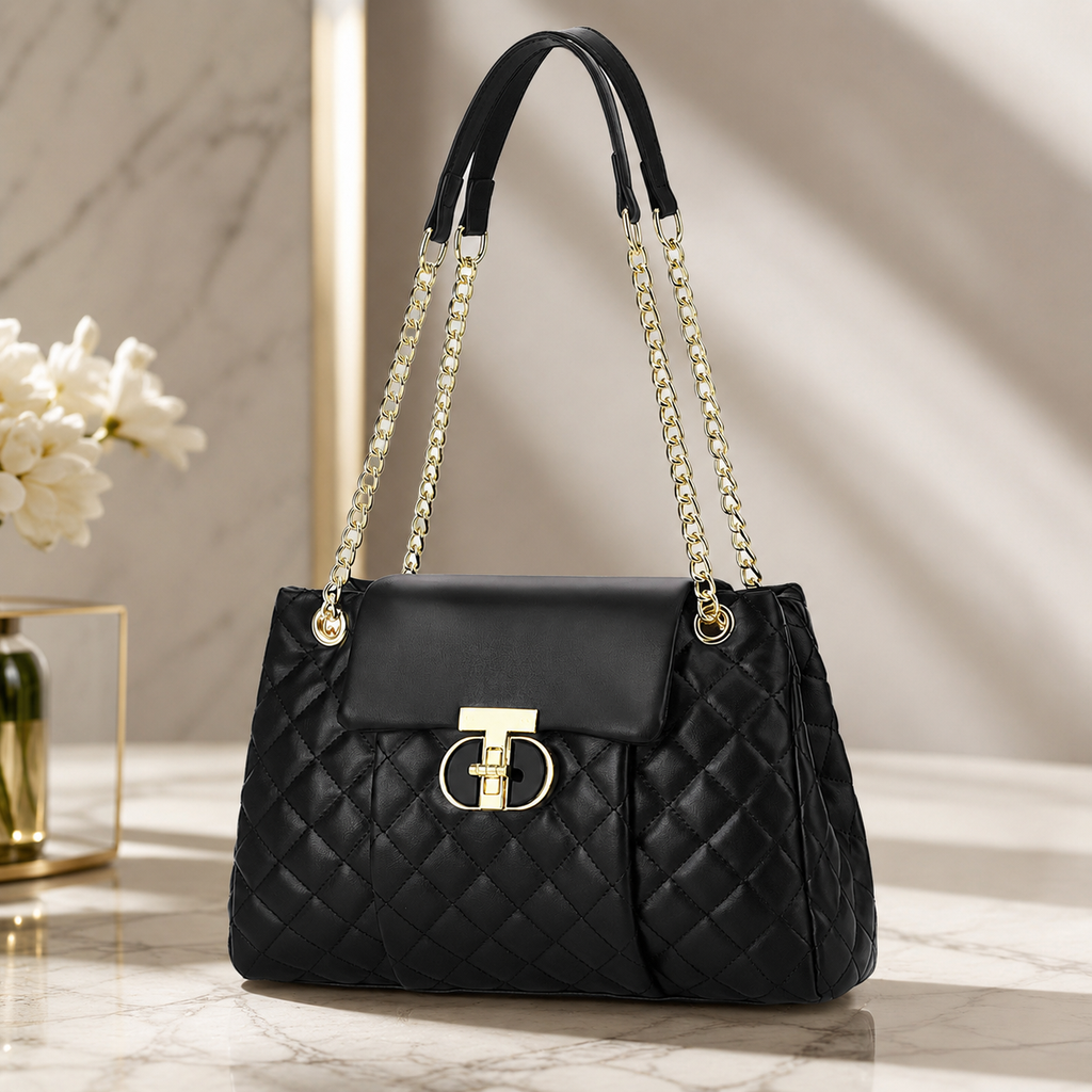 Vivienne Women’s Quilted Chain Handle Handbag