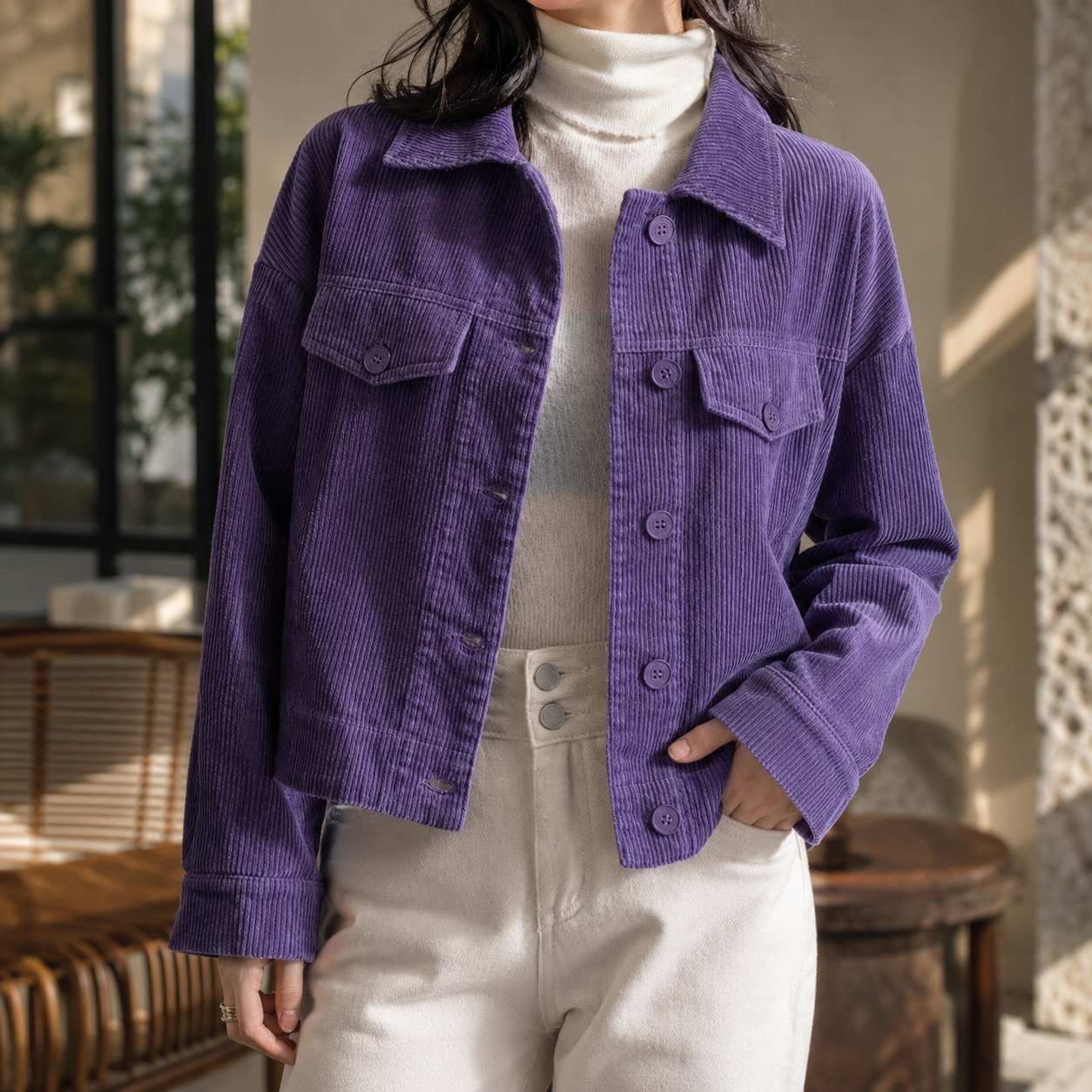 Bailey Corduroy Button Jacket