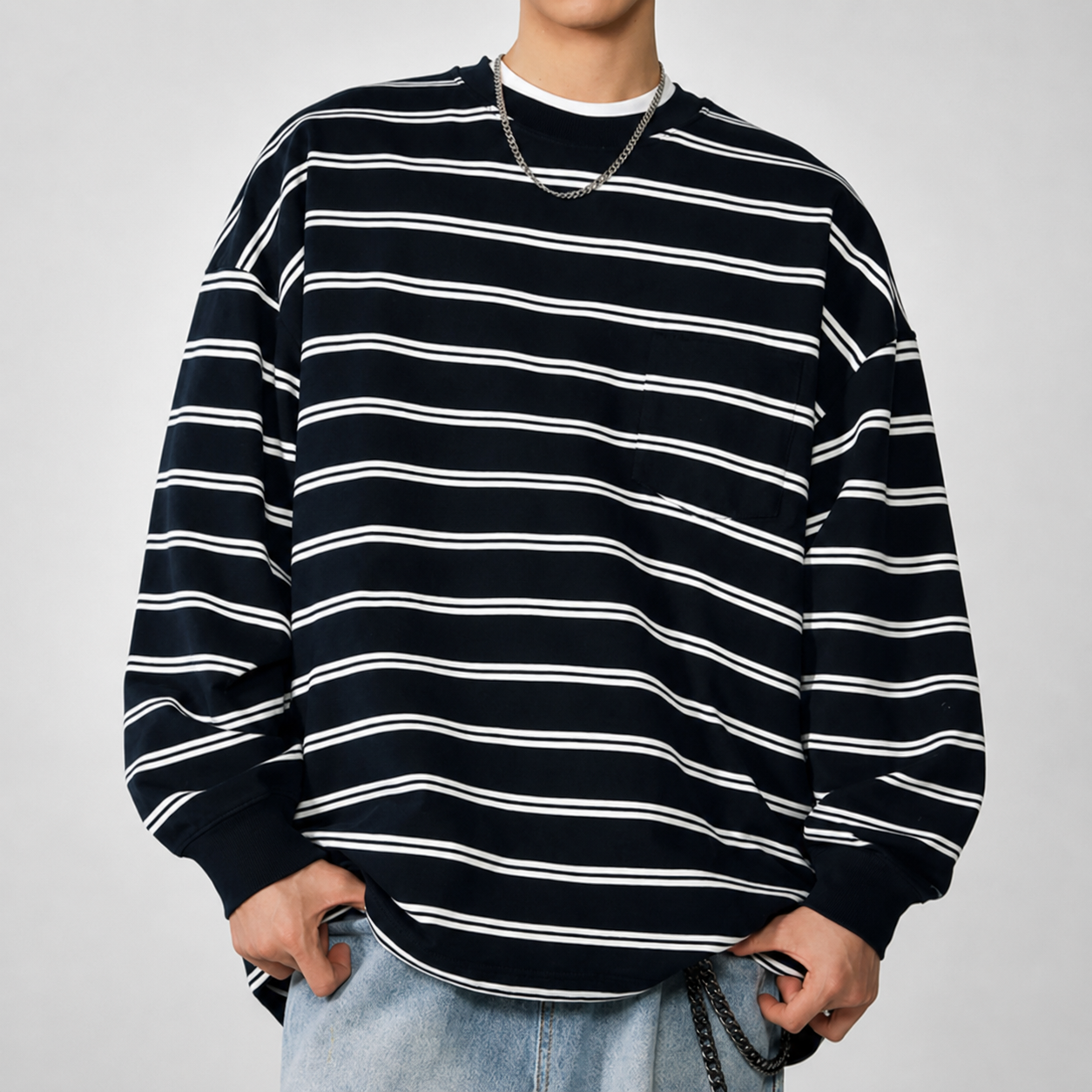 Elliot Men’s Striped Long Sleeve T-Shirt