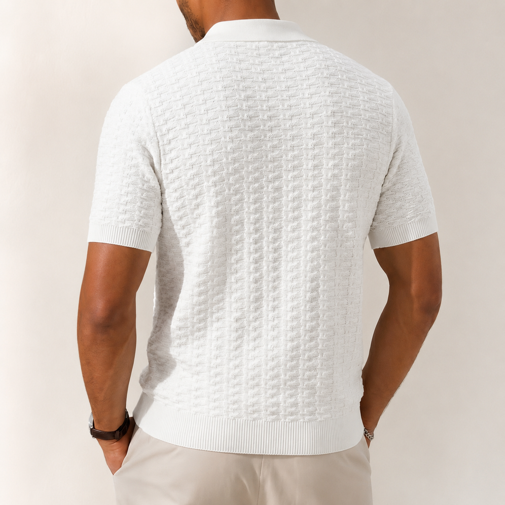 Carter Men’s Textured Knit Polo Shirt