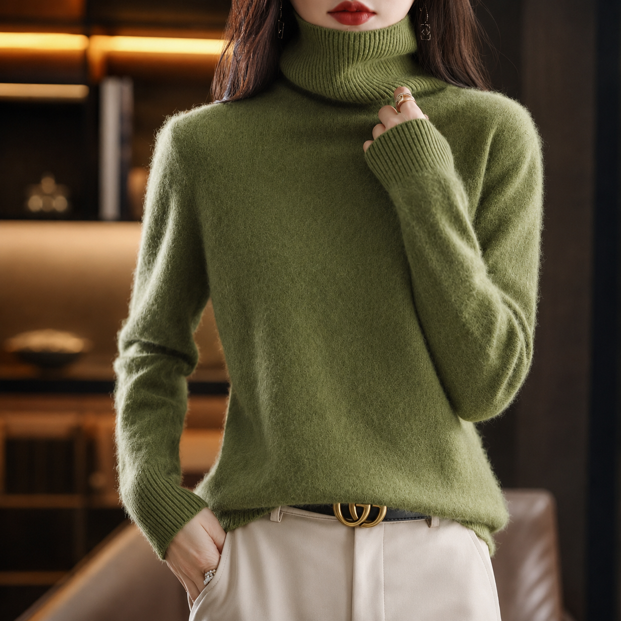 Florence Women's Turtleneck Knit Sweater