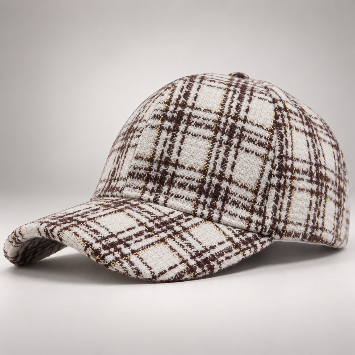 Camille Plaid Baseball Cap – Classic Check Pattern Casual Hat