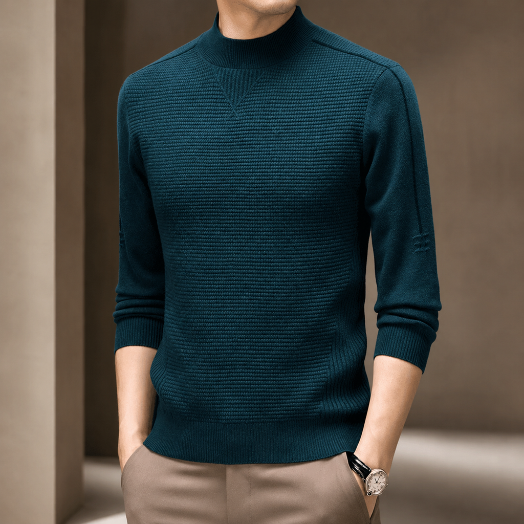 Luca Moretti Men’s Textured Mock-Neck Knit Sweater