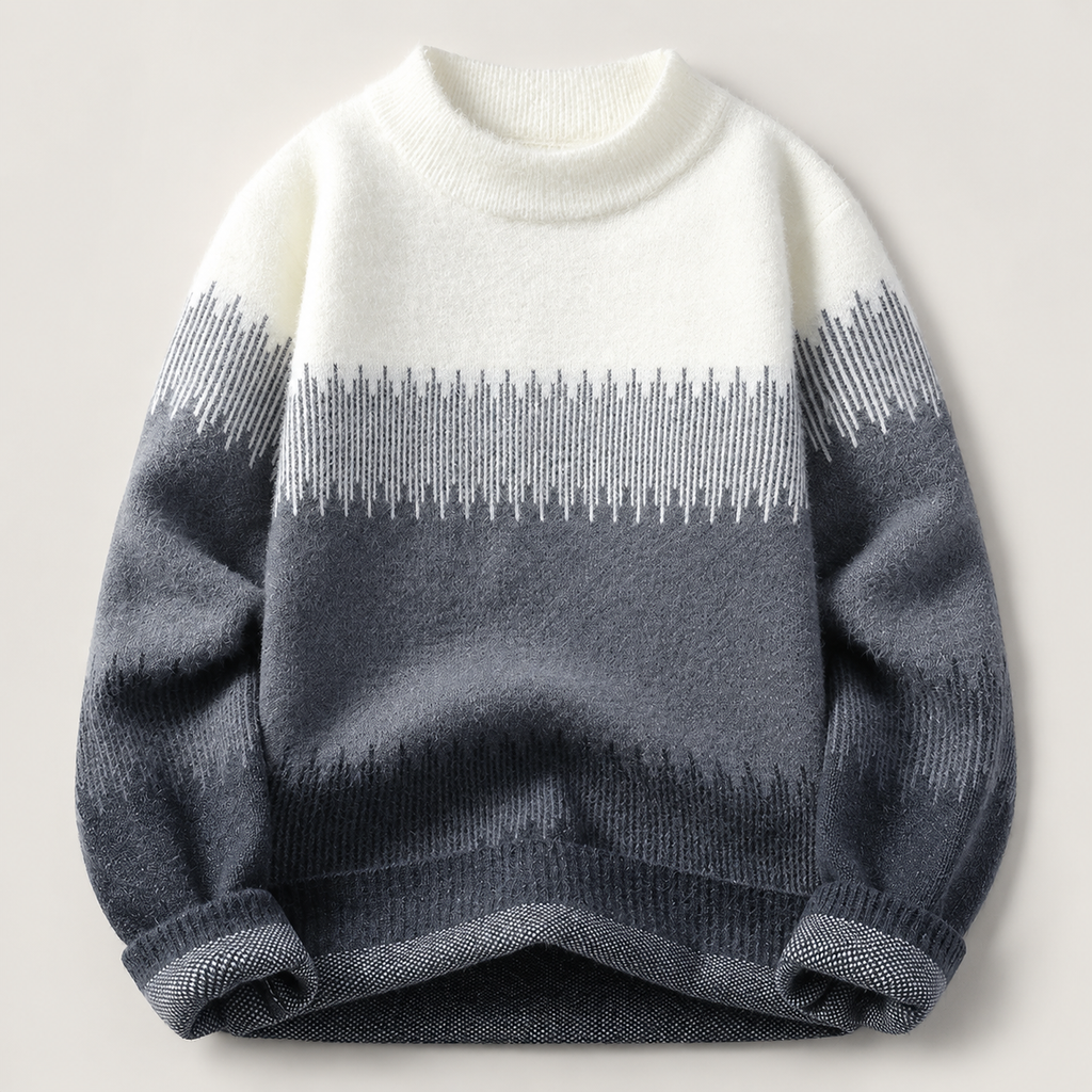 Louis Gradient Mock-Neck Knit Sweater