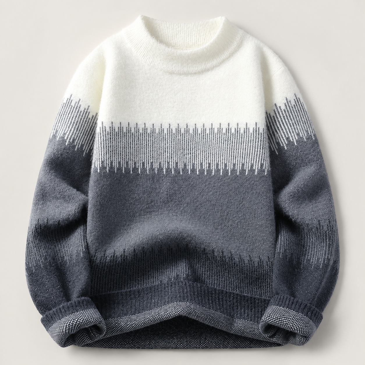 Louis Gradient Mock-Neck Knit Sweater