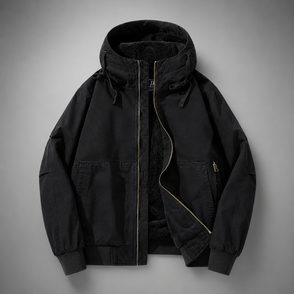 Callum Fleece-Lined Hooded Utility Jacket