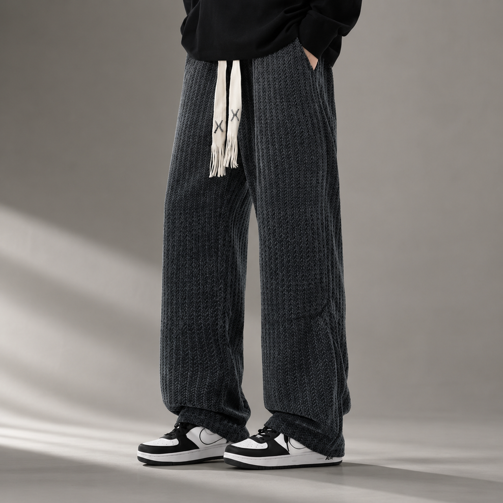 Elliot Hayes Men’s Textured Wide-Leg Knit Pants