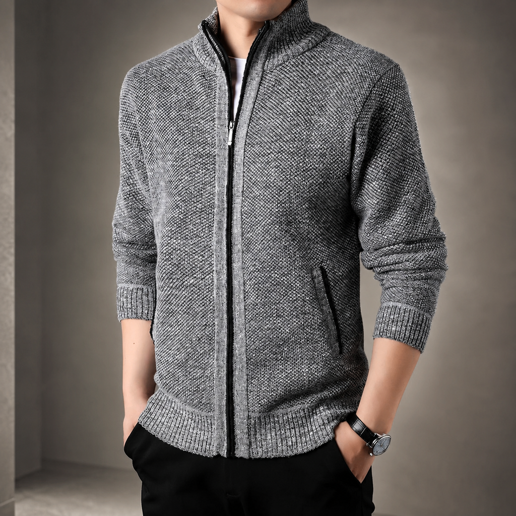 Trevor Men’s Textured Full-Zip Knit Cardigan