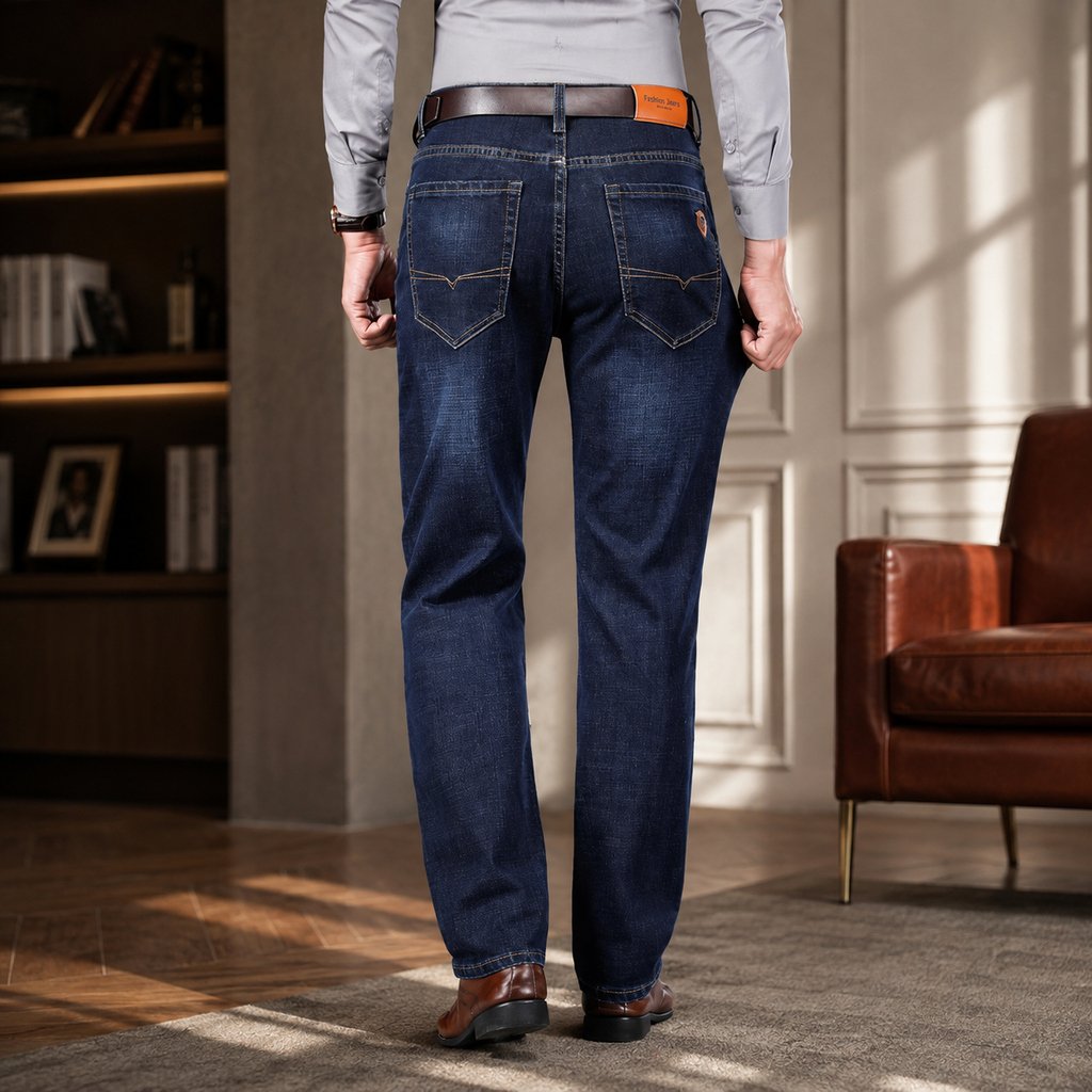 Harrison Classic Straight-Fit Stretch Denim Jeans