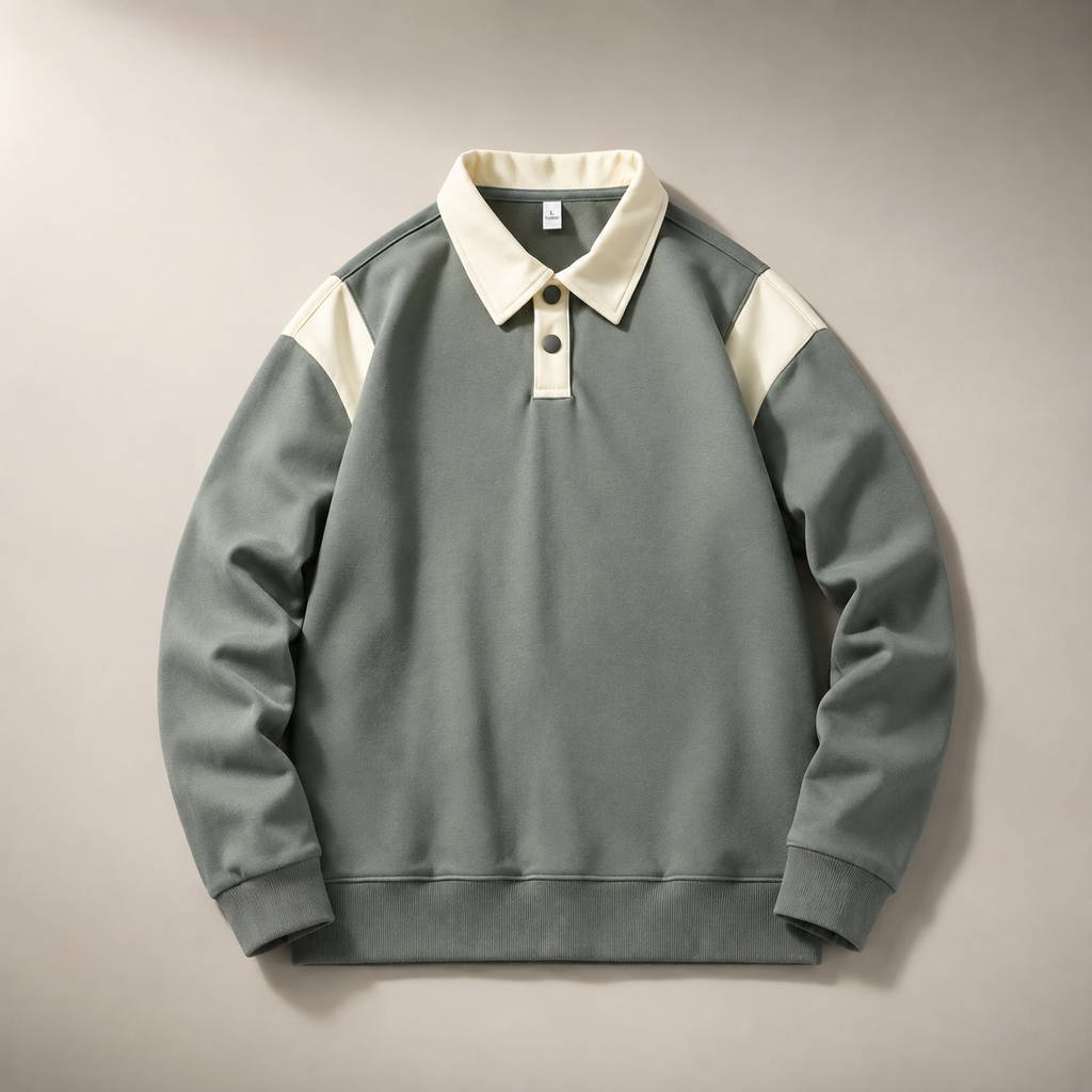 Theo Laurent Men’s Color Block Polo Pullover