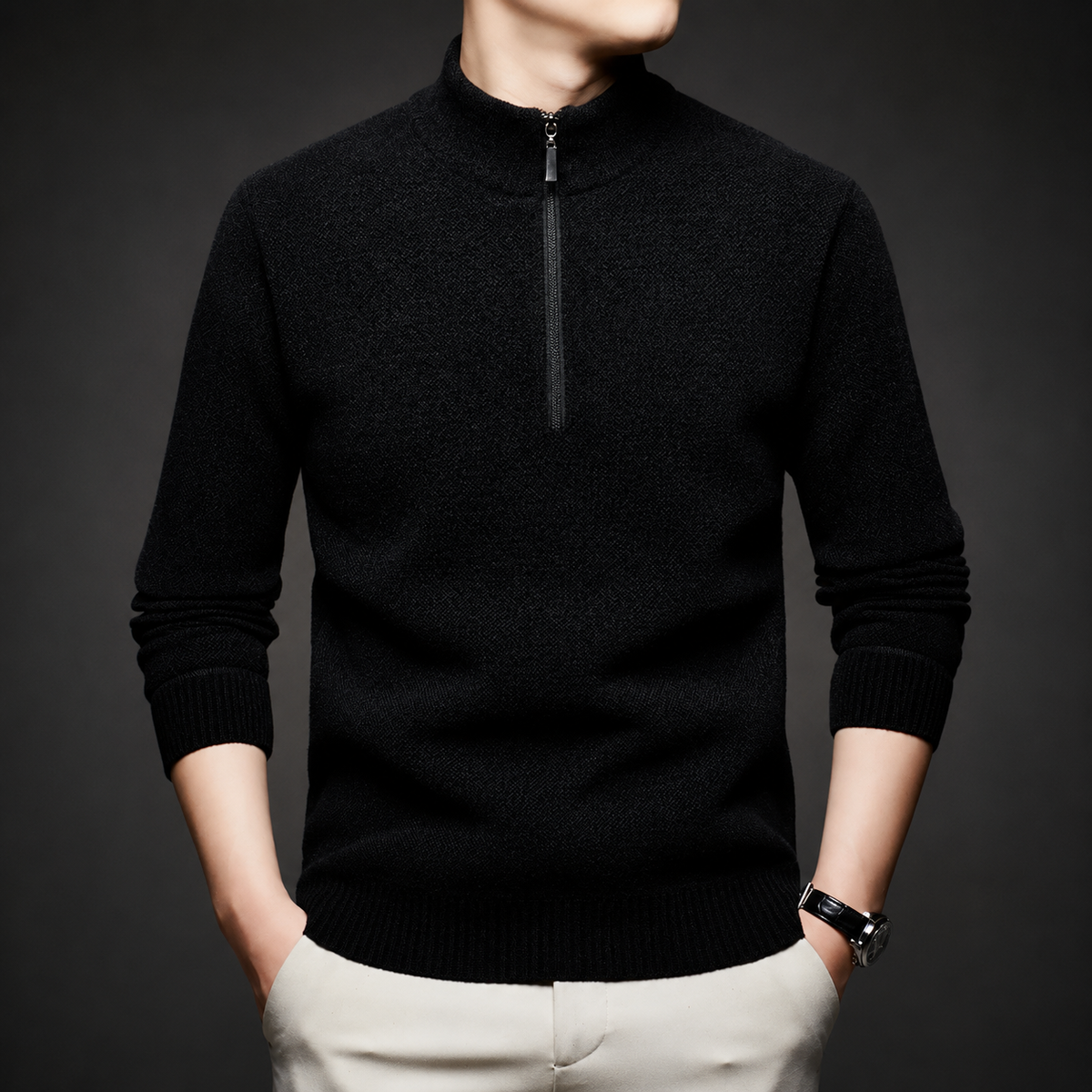 Vincent Men’s Quarter-Zip Knit Sweater
