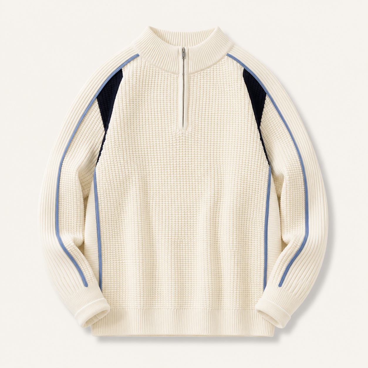 Oliver Quarter-Zip Textured Knit Sweater
