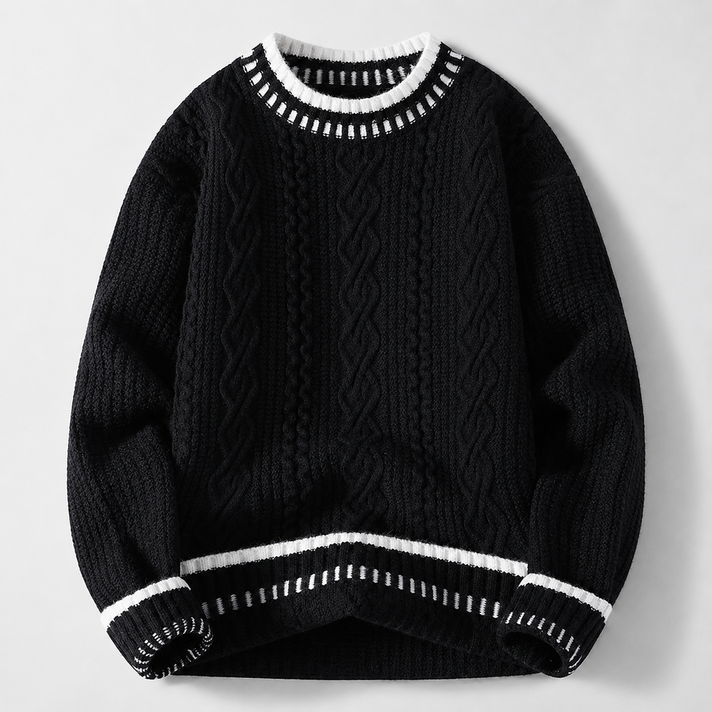 Harrison Cable-Knit Crewneck Sweater