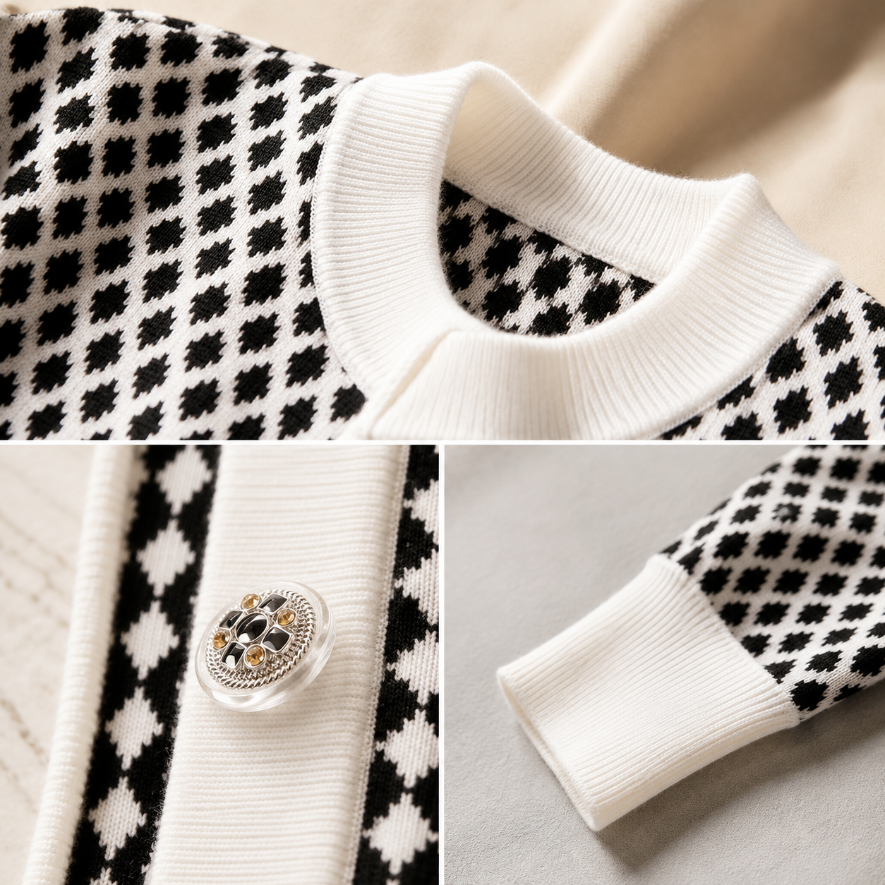 Avery Geometric Knit Cardigan