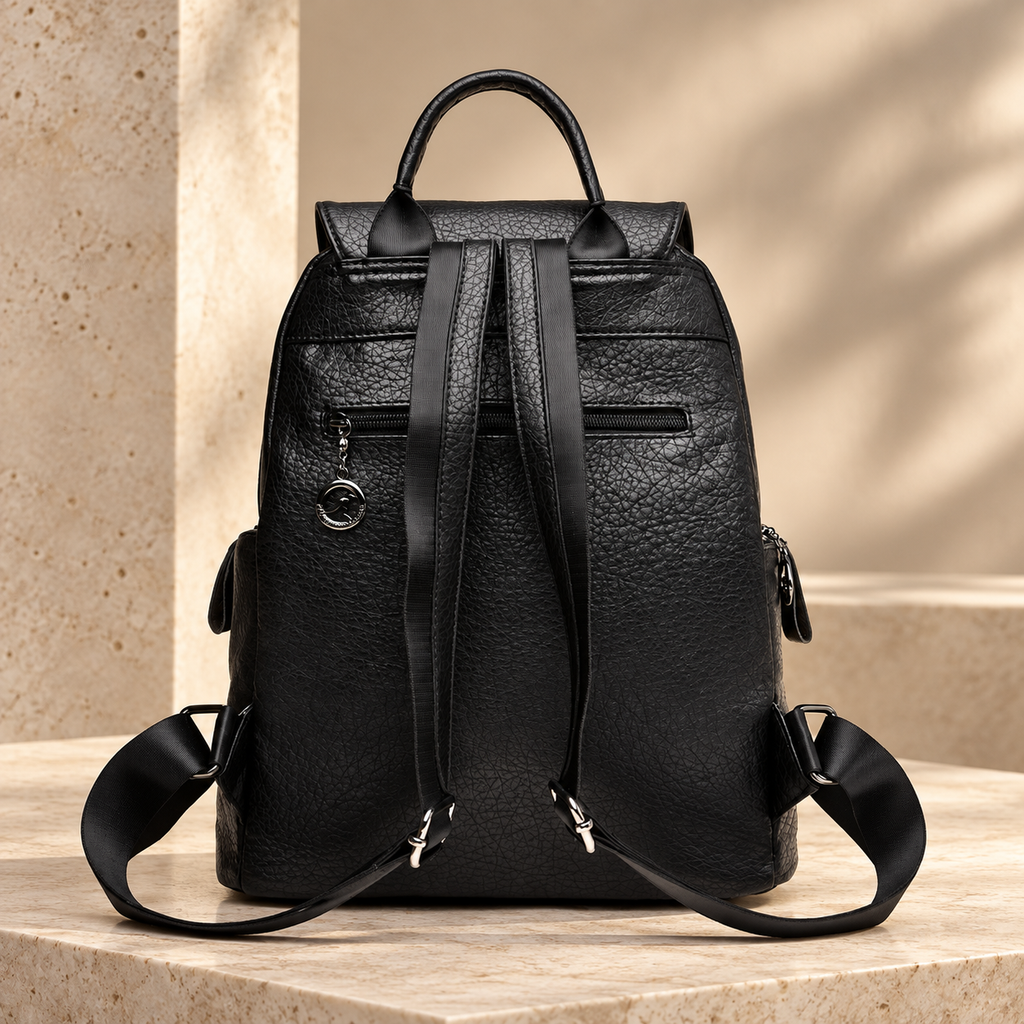 Genevieve Women’s Flap Backpack – Textured Multi-Pocket Travel Daypack