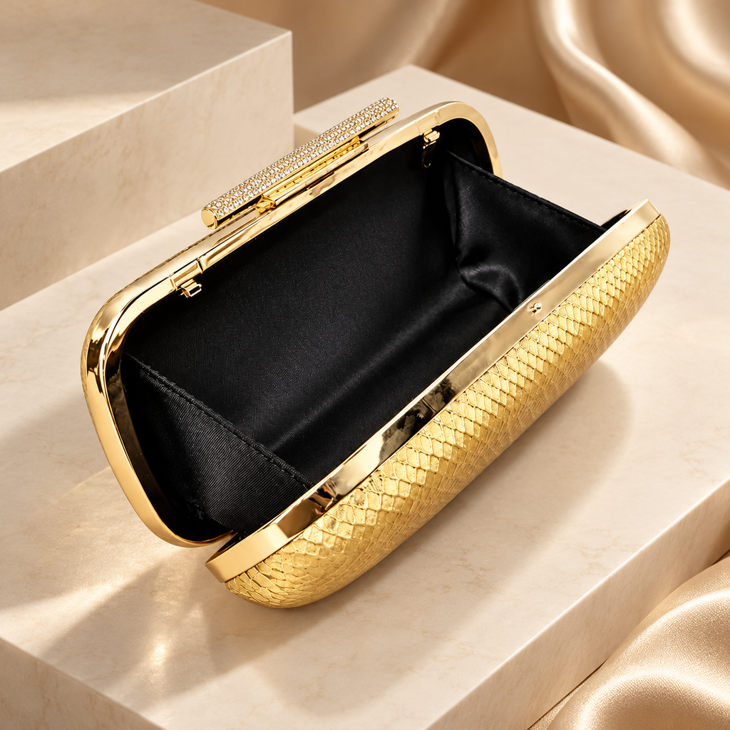 Gianna Women's Snakeskin-Textured Evening Clutch Bag