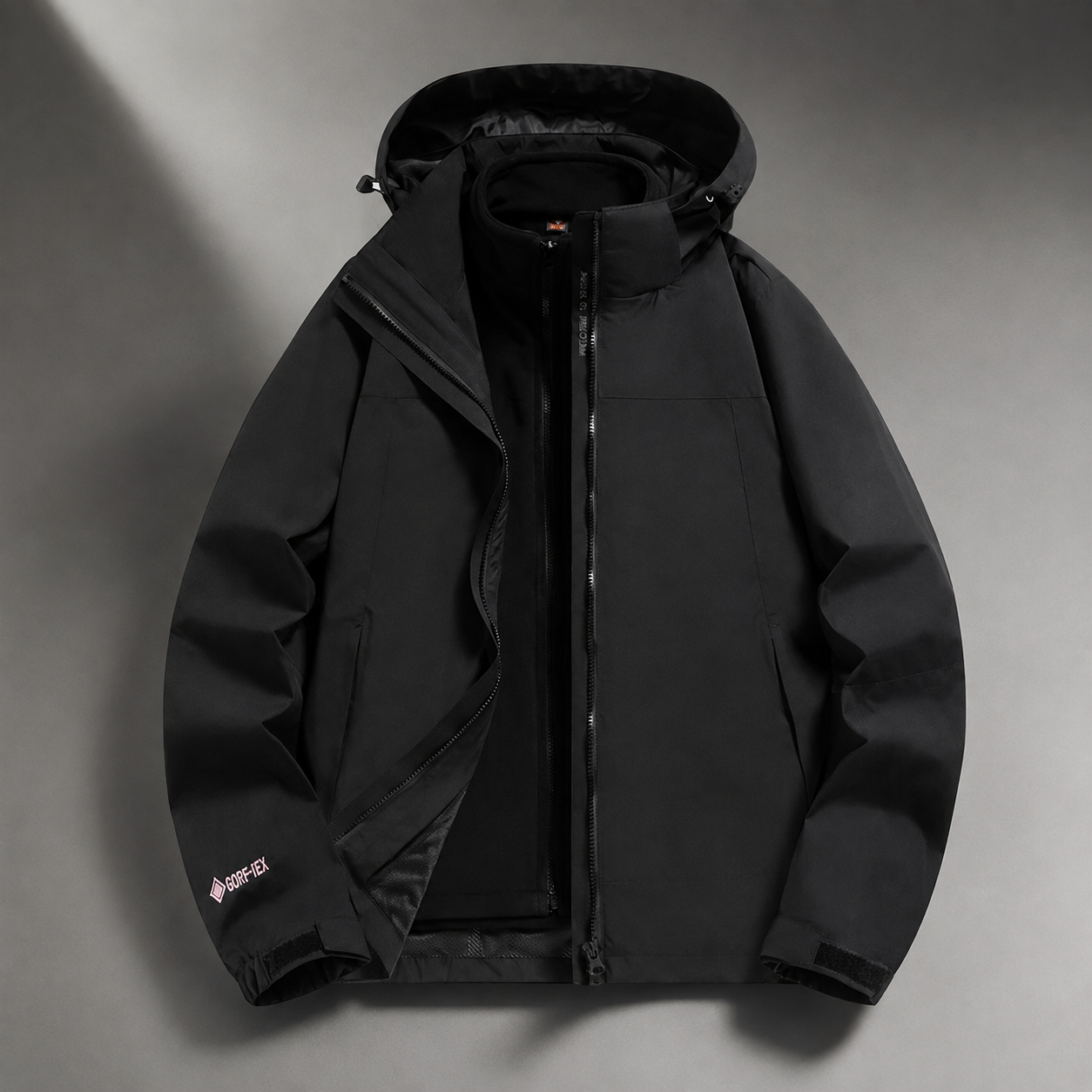 Cameron Men’s 3-in-1 Hooded Outdoor Jacket – Water-Repellent Windproof Shell with Removable Fleece Liner