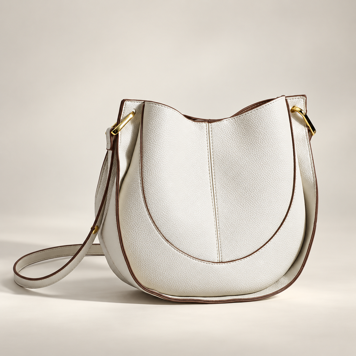 Genevieve Women’s Pebbled Crescent Shoulder Bag – Curved Hobo Crossbody Handbag