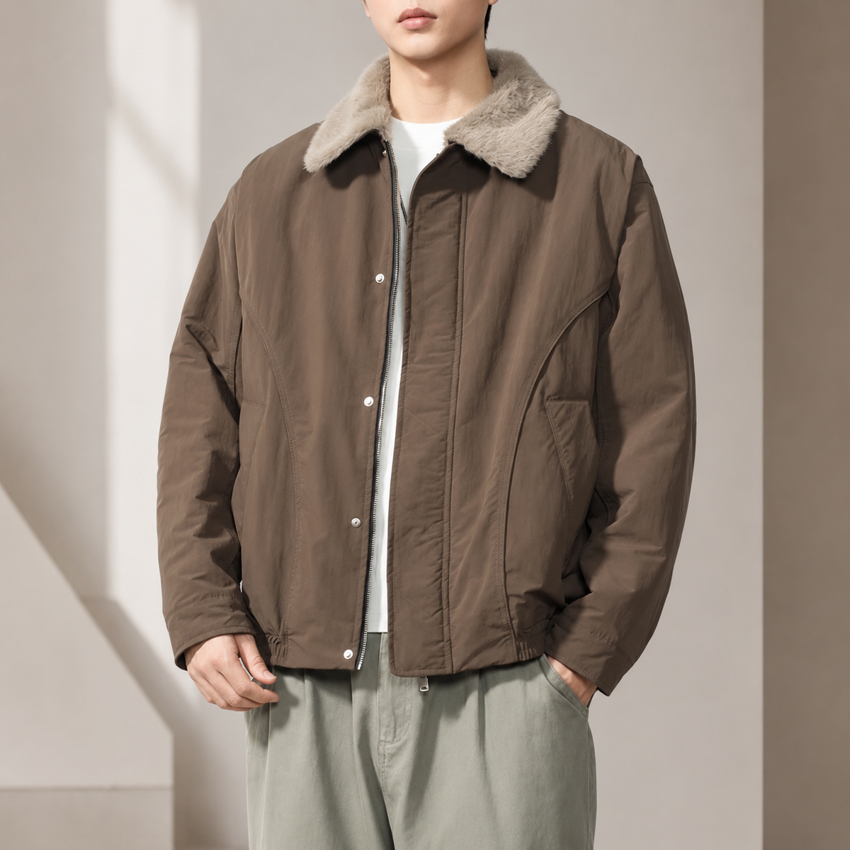 Beckett Plush-Lined Collared Jacket