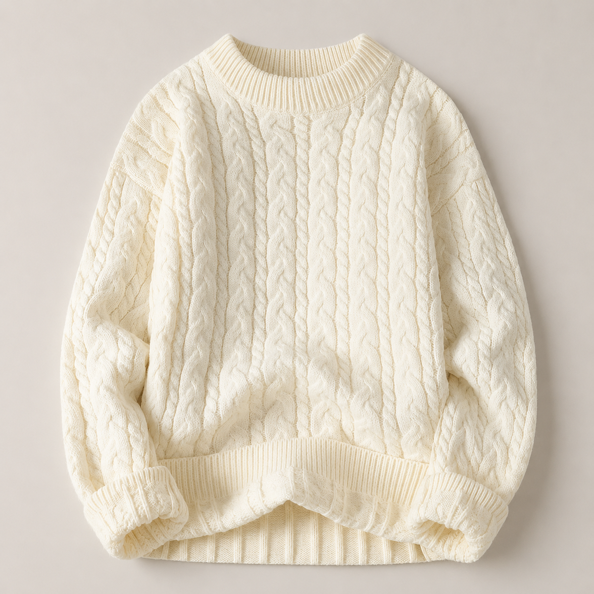 Graham Cable-Knit Crewneck Sweater