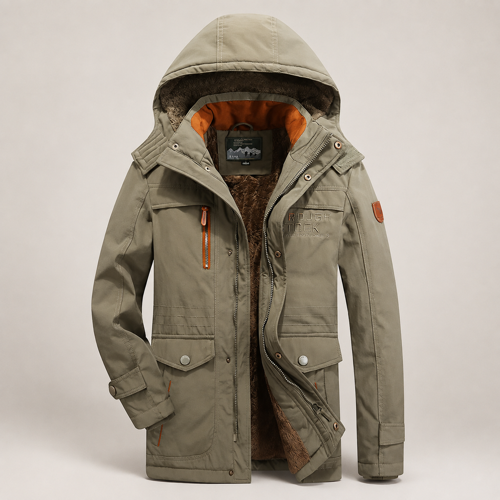 Beckett Hooded Utility Jacket – Plush-Lined Multi-Pocket Zip Jacket