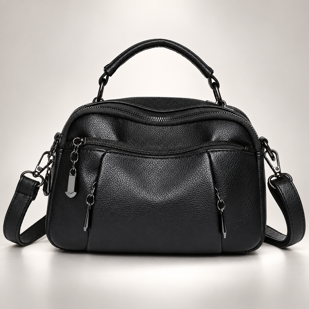 Lucienne Women’s Multi-Pocket Crossbody Handbag – Textured Top Handle Shoulder Bag