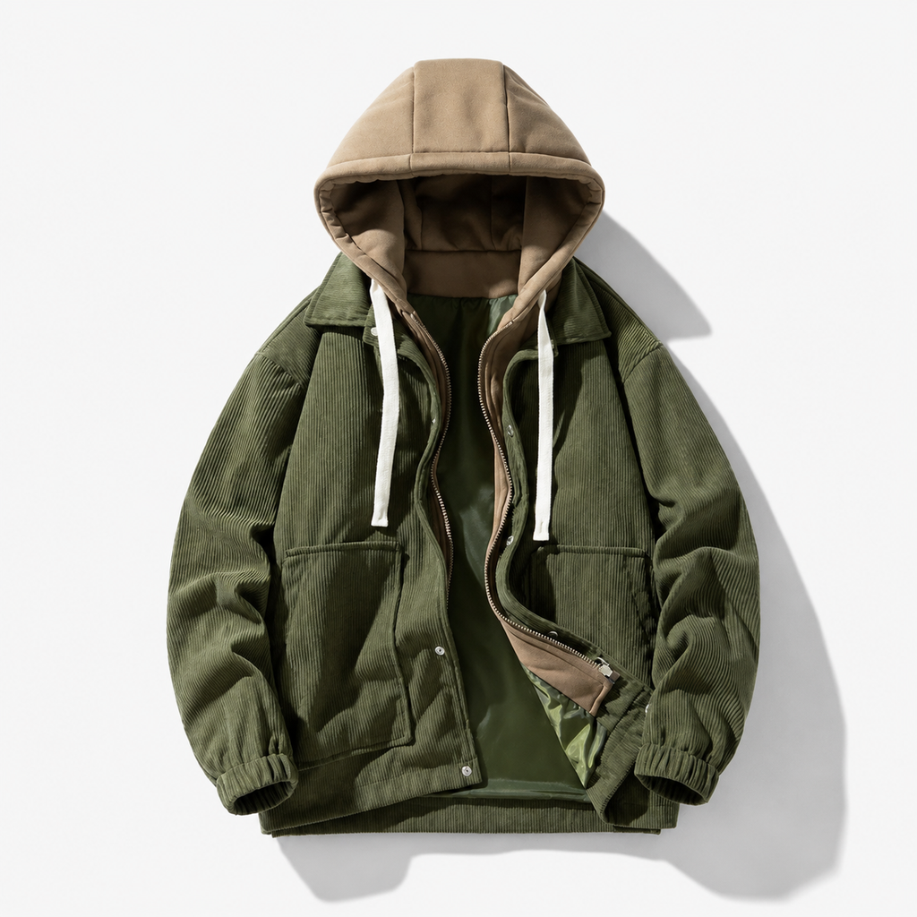 Ellis Corduroy-Textured Hooded Jacket