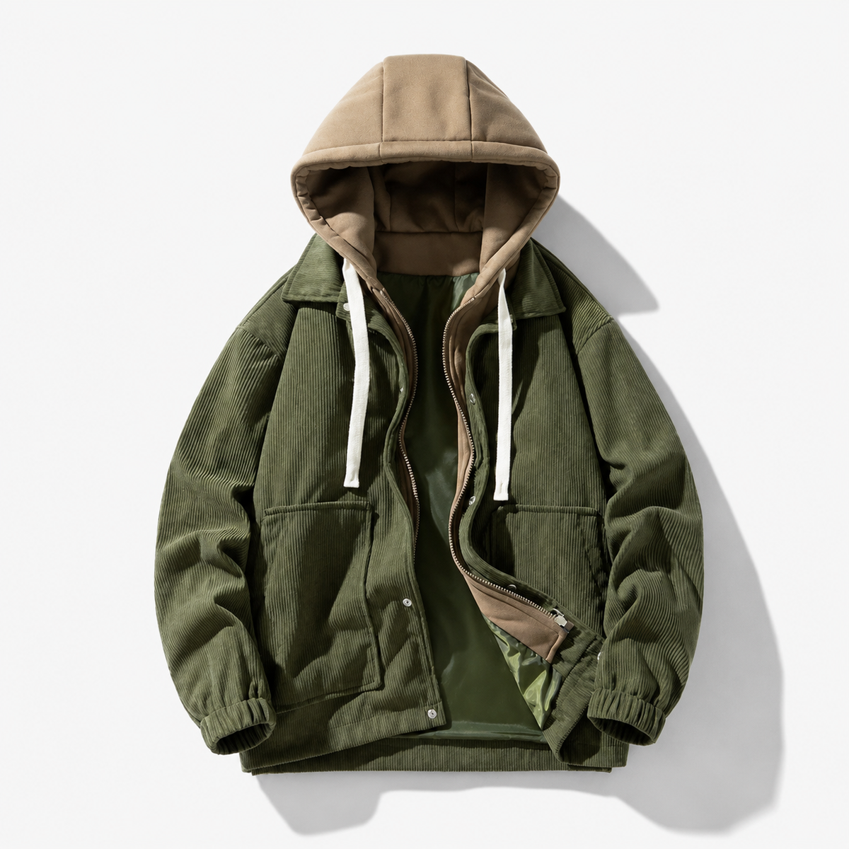 Ellis Corduroy-Textured Hooded Jacket