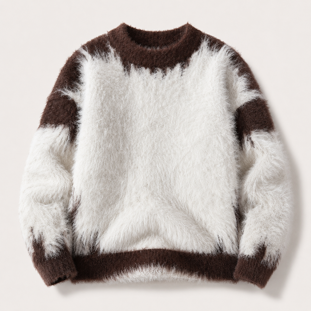 Luca Men’s Fuzzy Knit Colorblock Sweater