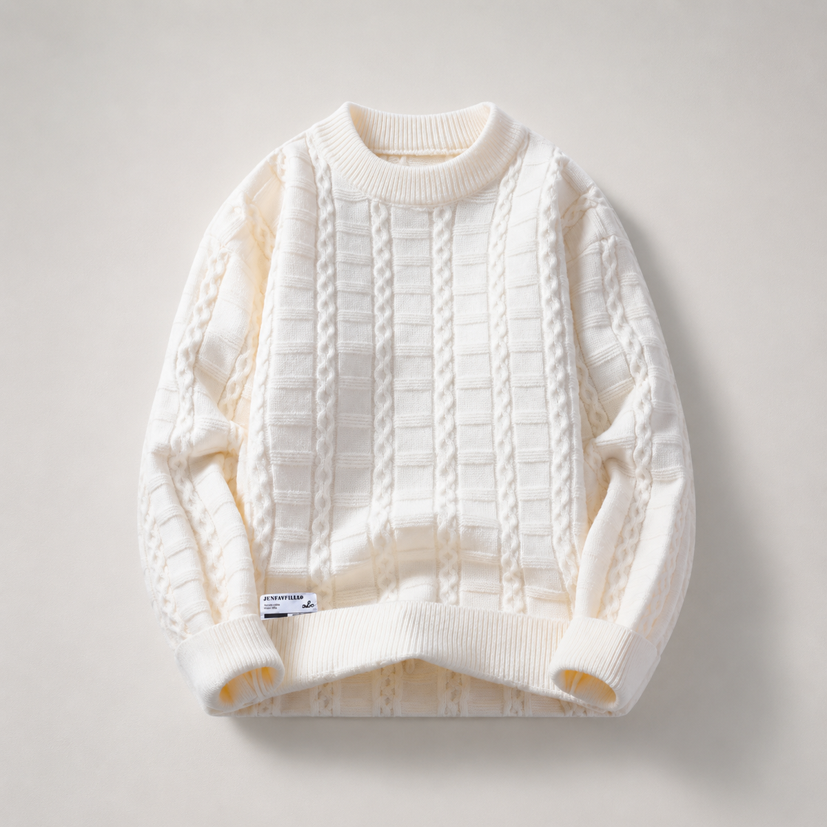 Ethan Textured Cable-Knit Crewneck Sweater
