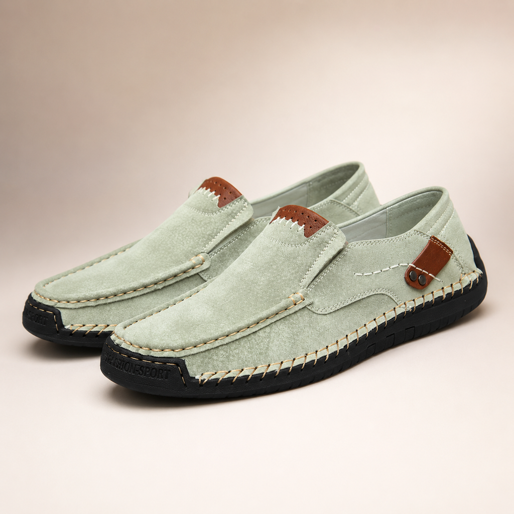 Thomas Casual Slip-On Loafers with Hand-Stitched Detail and Flexible Sole