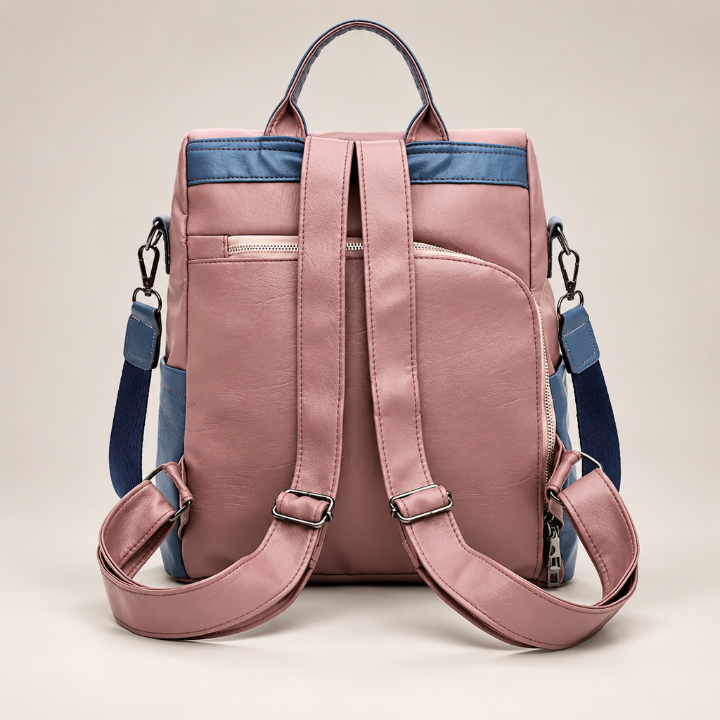 Colette Women’s Anti-Theft Convertible Backpack Purse – Two-Tone Shoulder Bag with Rear Access