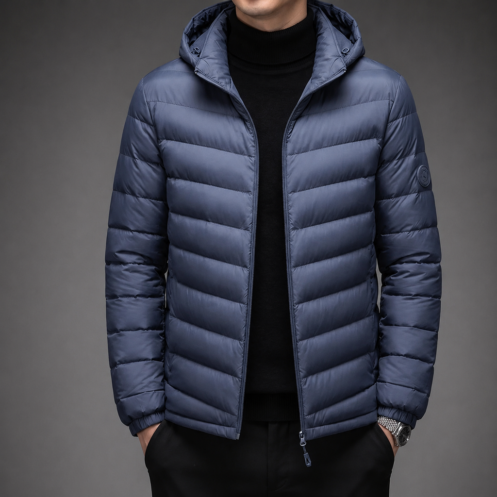 Caleb Men’s Lightweight Hooded Down Puffer Jacket