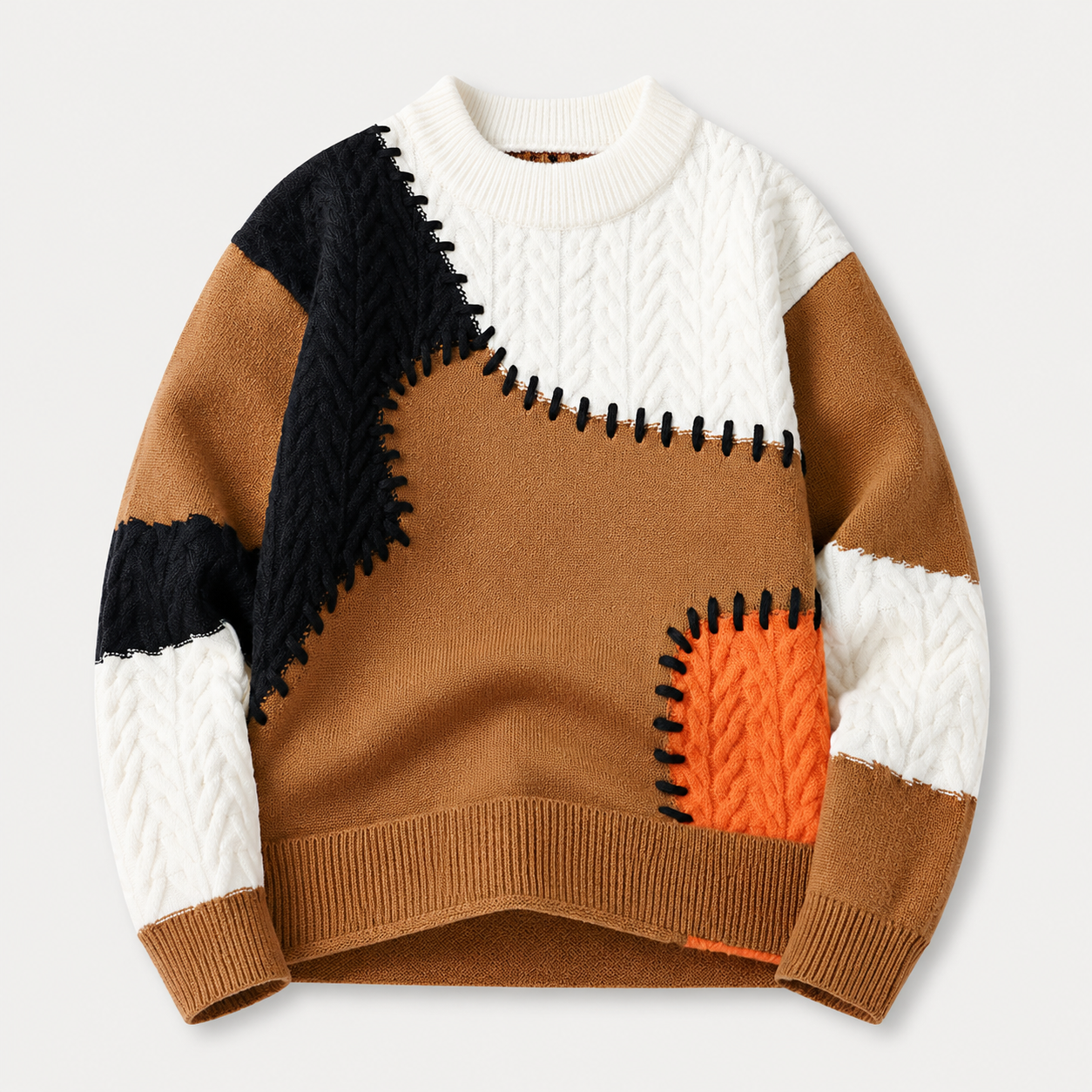 Logan Men’s Color Block Cable Knit Sweater