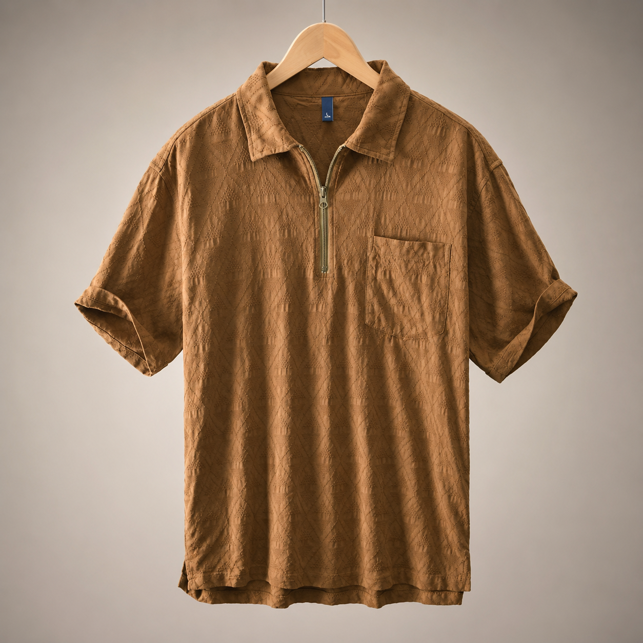 Matteo Textured Quarter-Zip Polo Shirt