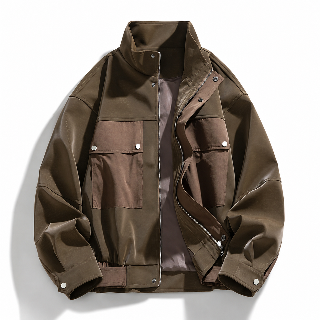 Luca Men's Gray Utility Bomber Jacket
