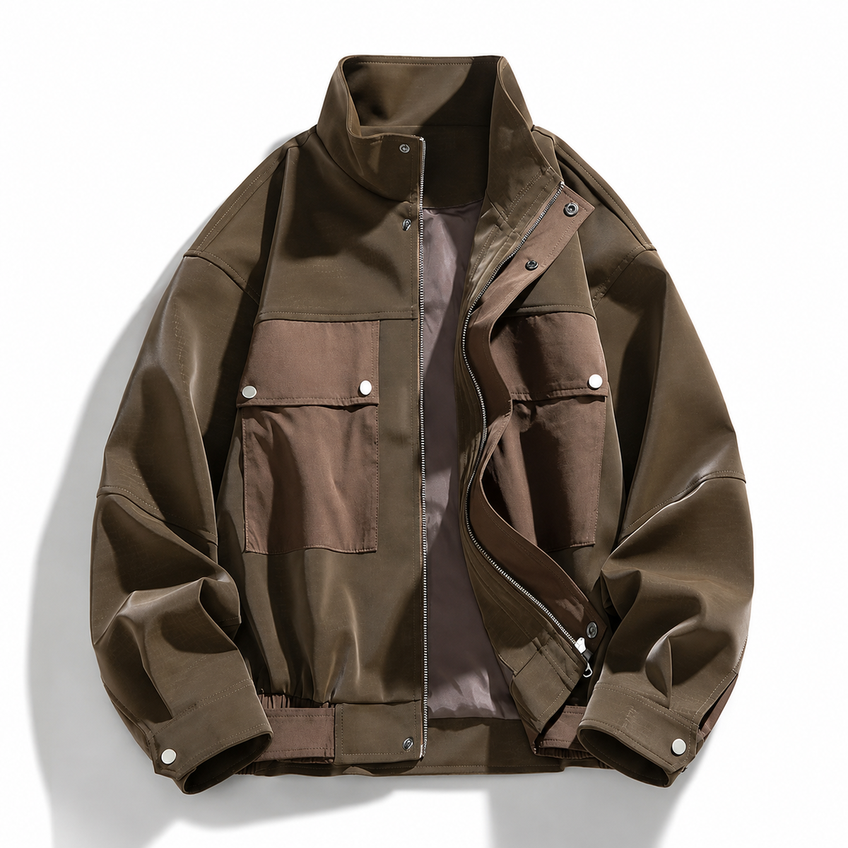 Luca Men's Gray Utility Bomber Jacket
