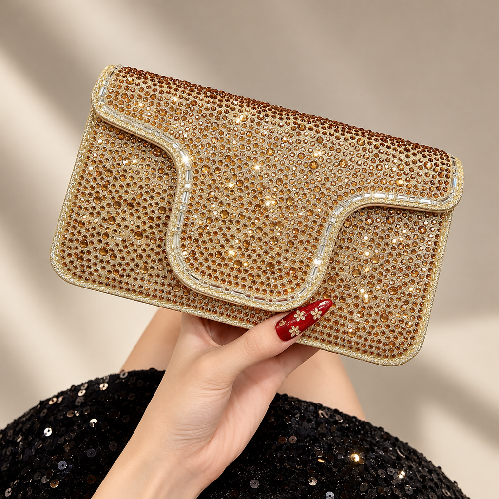 Valentina Crystal Rhinestone Evening Clutch Bag