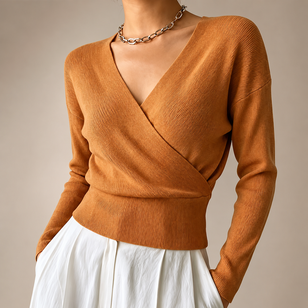 Marlow Women’s Wrap-Front V-Neck Sweater