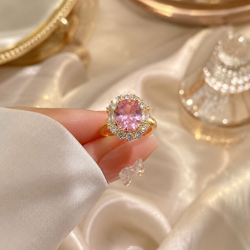 Rosalie Pink Crystal Jewelry Set