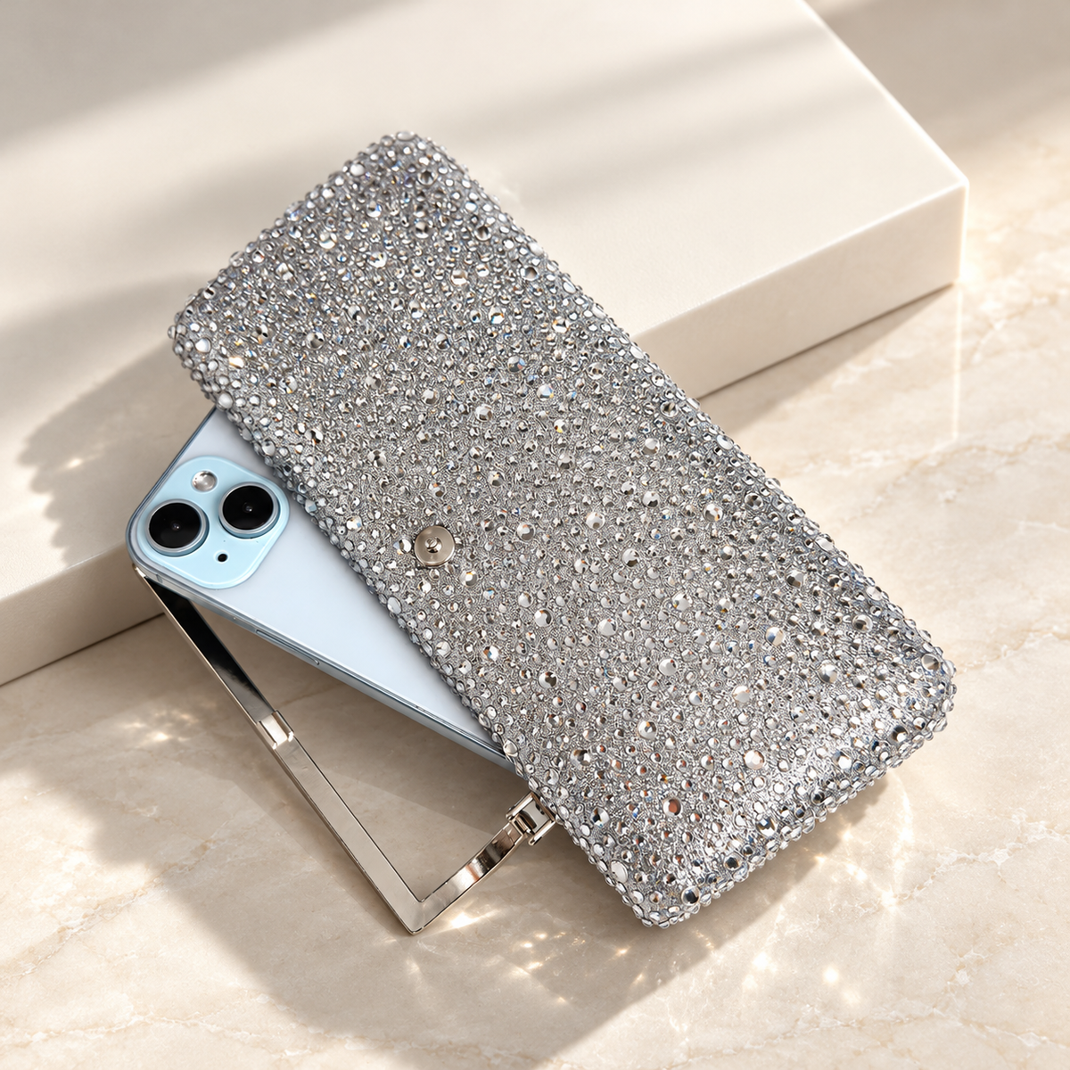 Vivienne Crystal Rhinestone Evening Clutch Bag