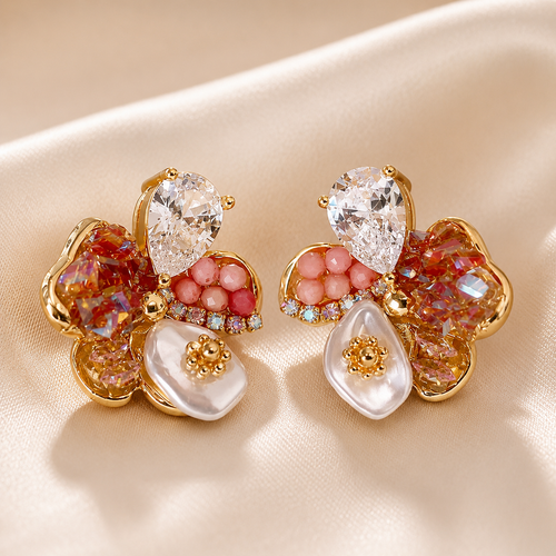 Addison Cluster Crystal Stud Earrings